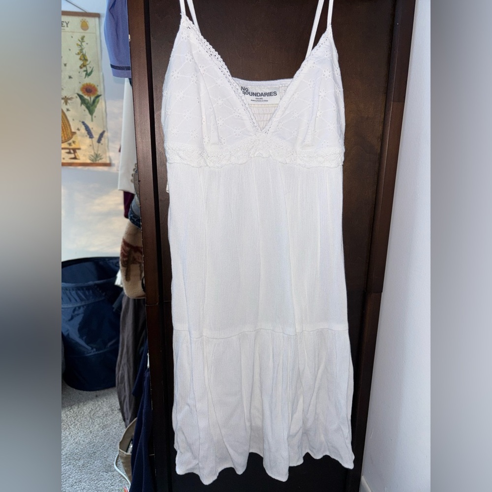 No Boundaries White Sleeveless Dress
